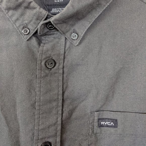 RVCA Black Casual Button Down Shirt - Picture 3 of 3